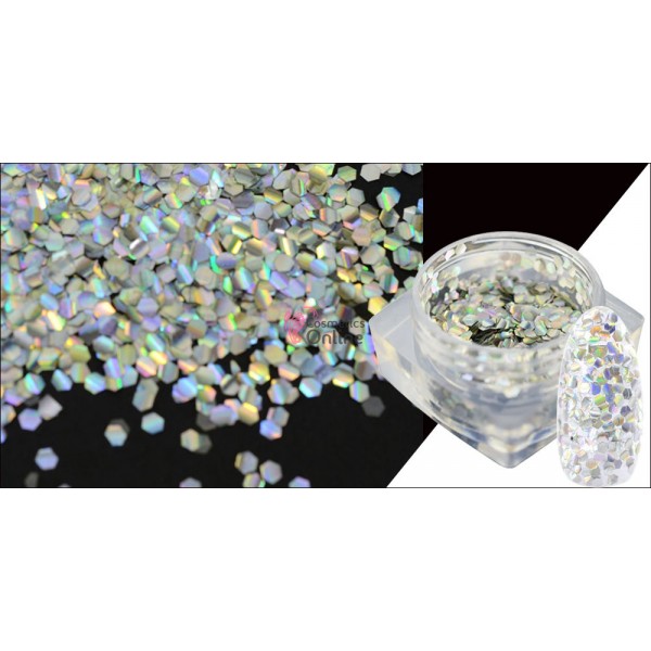 Solzi de peste pentru decor unghii Argintii cu Reflexii 2mm Cod SDP01
